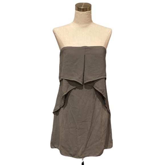BCBG Runway Collection Gray Flutter Strapless Cocktail Dress w/pockets/Sz 6/EUC! - Picture 3 of 10